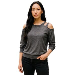 n:Philanthropy Cold Shoulder Top Women Color Gray Size S